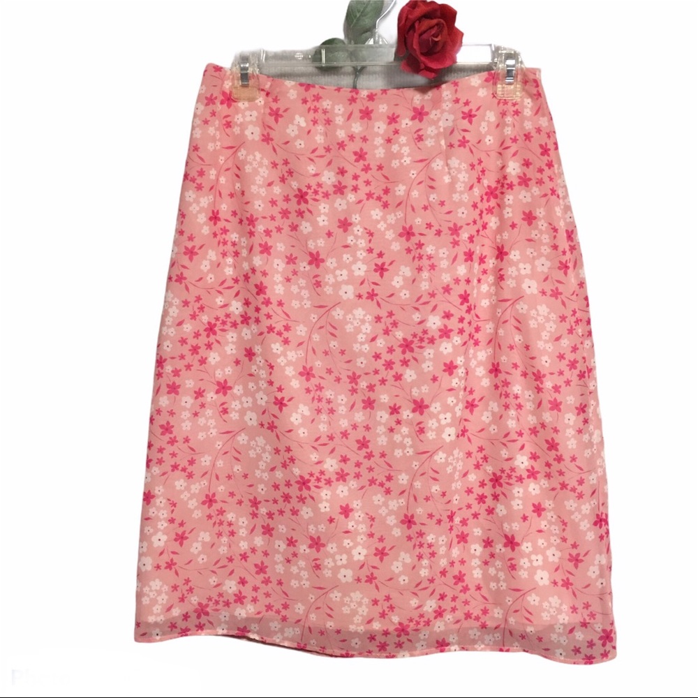 BARBIE PINK SKIRT SAMANTHA TAYLOR PINK FLORAL DOUBLE LAYER 6